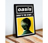 OASIS GALLAGHER WHATS THE STORY POSTER CANVAS WALL POP ART PRINT DEEP FRAMED (8in x 12in / 20cm x 30cm)