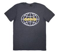 Oasis Unisex T-Shirt: Globe Logo (Navy Blue) (Small)
