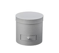 Oasis Grey Round 15cm Flower Gift Hat Box with Drawer and Removable Plastic Liner