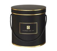OASIS® Hamilton Hat Box with Lid (set of 3), Premium Quality Round Flower Box, Birthday Wedding Valentines Christmas Party Favor Boxes, Gift Boxes for Luxury Flower and Gift Arrangements, Black