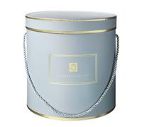 OASIS® Hamilton Lined Florist Hat Box with Lid and Deluxe Rope Cord Handle, FLOWERS FOR YOU" Floral Display Gift Boxes - Set of 3 - Blue/Gold