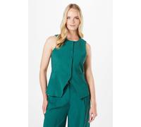 Oasis High Neck Tailored Linen Waistcoat In Teal teal 8