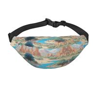 oasis in the desert Boys large waist bag, travel crossbody waist bag, suitable for enjoying sports, running, cycling, travel, fishing