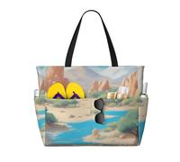 oasis in the desert Multifunctional Beach Travel Bag Multi Pocket Fashionable Design Suitable for Various Outdoor Venues