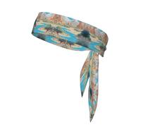 Oasis in The Desert Printed Sports Headband, Double-Sided with Ties, Versatile for Jogging, Cycling, or Exercising.