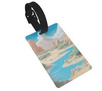 Oasis in The Desert PVC Luggage Tag for Suitcases, Durable Travel ID Label with Name Card Removable Strap for Bags, 1 Pack