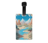 Oasis in the Desert Travel Printed PVC Luggage Tag Anti Lost Label with Removable Wristband Portable Bag Accessory