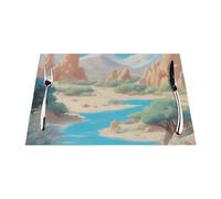 Oasis in The Desert Woven Placemat 12x18 Inch - 1 Fashion Pattern Design for Home and Kitchen Decor