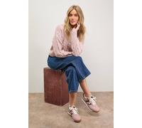 Oasis Ingrid Mixed Material Lace Up Trainers In Blush blush 4