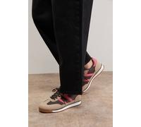 Oasis Ingrid Mixed Material Lace Up Trainers In Brown brown 7