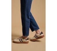 Oasis Issie Faux Suede Lace Up Platform Trainers In Neutral neutral 5