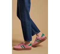 Oasis Issie Faux Suede Lace Up Platform Trainers In Pink pink 4