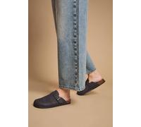 Oasis Women's Jackie Faux Nubuck Suede Closed Toe Footbed in Natural Black | Size: 5 Oasis Natural Black 5