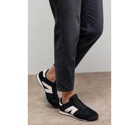 Oasis Jemima Faux Suede Mesh Lace Up Trainers In Natural Black natural black 8