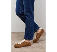 Oasis Jenny Faux Suede Lace Up Trainers In Beige beige 6