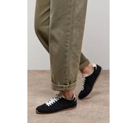 Oasis Jenny Faux Suede Lace Up Trainers In Natural Black natural black