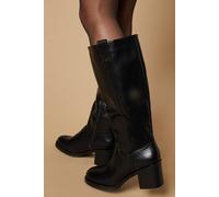 Oasis Kyrene Medium Heel Tab Detail Platform Gaucho Knee Boot In Black black 3