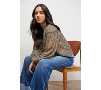 Oasis Lace Panel Boho Top In Floral floral 14