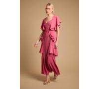 Oasis Lace Panel Ruffle Maxi Dress In Desert Rose desert rose 8