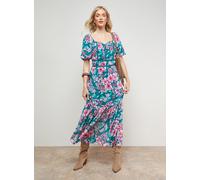 OASIS Lace Trim Puff Sleeve Midaxi Dress 8