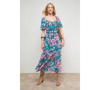 OASIS Lace Trim Puff Sleeve Midaxi Dress 6