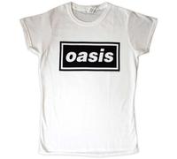 Oasis T-shirt Decca Band Logo Skinny Fit Officially Licensed M White