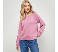 Oasis Leaf Detail Knitted Jumper IVORY LARGE