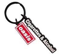 Oasis Live 25 Cigarettes & Alcohol Red Decca Band Logo Charm Keychain