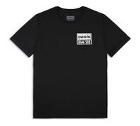 Oasis Live 25 Distressed Lockup Pocket T-Shirt in Black | Size: XS Oasis Black XS