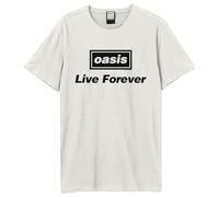 Amplified T-Shirt - Live Forever Oasis - Unisex Adult - S, Vintage White
