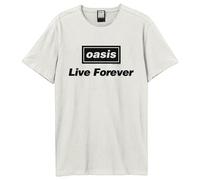 OASIS LIVE FOREVER TITLE AMPLIFIED LARGE VINTAGE WHITE - T-shirt