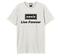 Amplified T-Shirt - Live Forever Oasis - Unisex Adult - S, Vintage White