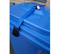 Oasis LocStrap x 1. (BLUE) Lockable strap for wheelie bins, Enhanced security to keep out neighbours and wildlife, for use in high winds and storms. Reduces theft from wheelie bin