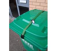 Oasis LocStrap x 1. (GREEN) Lockable strap for wheelie bins, Enhanced security to keep out neighbours and wildlife, for use in high winds and storms. Reduces theft from wheelie bin