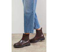 Oasis Lola Real Leather Chunky Chelsea Boots In Brown brown 8