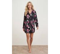 Oasis Women's Long Sleeve Printed Satin Nightie in Floral | Size: Small Oasis Floral S