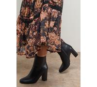 OASIS Louisa Faux Leather Round Toe Stacked High Heel Ankle Boots 3