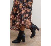 OASIS Louisa Faux Leather Round Toe Stacked High Heel Ankle Boots 8