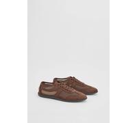 Oasis Women's Lucy Mesh Lace Up Trainers in Chocolate | Size: 4 Oasis Chocolate 4