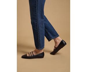OASIS Madalena Faux Leather Multi Maryjane Ballet Pumps Black 5