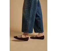 OASIS Madalena Faux Suede Multi Maryjane Ballet Pumps Brown 6