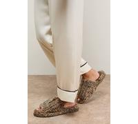 Oasis Mel Faux Fur Slider Slippers In Leopard leopard L