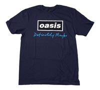 Oasis Men's Definitely Maybe Text Logo T-Shirt in Navy | Size: 2XL Oasis Navy 2XL
