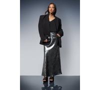 Oasis Metallic Satin Slip Skirt In Metallic Silver metallic silver 8