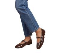 Oasis Mia Faux Cracked Leather Mary Jane Flats