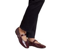 Oasis Mia Faux Cracked Leather Mary Jane Flats