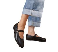 Oasis Women's Mia Faux Leather Mary Jane Ballet Flats Shoe in Black | Size: 5