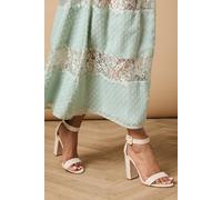 Oasis Women's Milla Covered Buckle High Block Heel Sandals in Beige | Size: 3 Oasis Beige 3