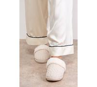 Oasis Monisha Cosy Knit Faux Fur Lined Mule Slippers In Mocha mocha 7