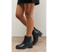 Oasis Women's Monty Faux Leather High Heel Chunky Chelsea Ankle Boots in Black | Size: 3 Oasis Black 3